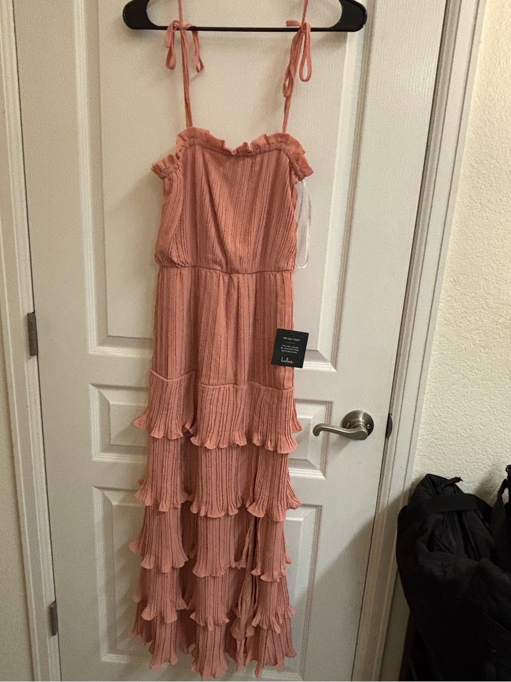 Lulus Tiered Ruffle Maxi Dress - Dusty Rose XS NWT